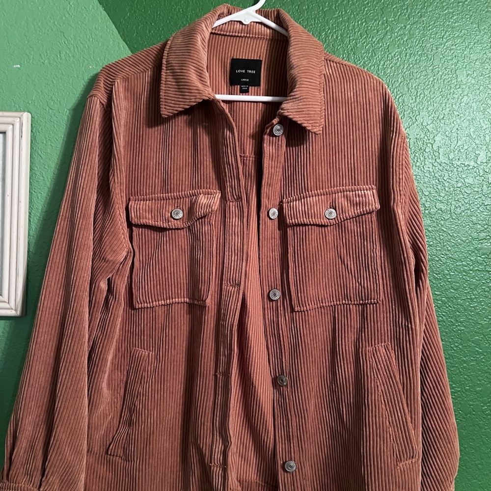 Love Tree Tan Corduroy Shirt Jacket